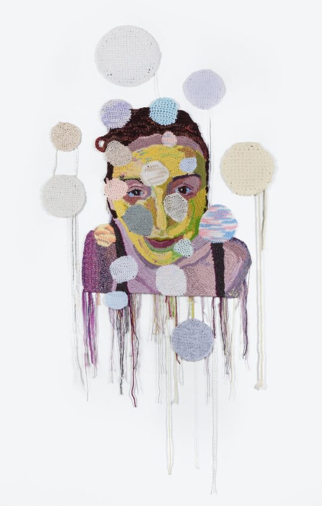Jo Hamilton Paints The Issues Of The Day Using Crochet and Plarn