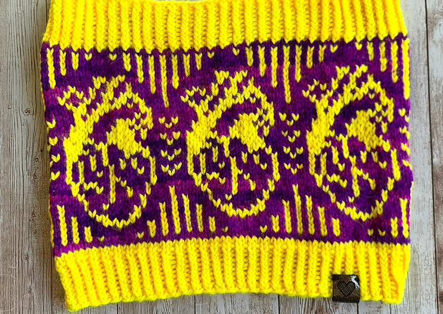Knit A Unique “Eat Your Heart Out” Graphic Cowl Designed By Jen Immer