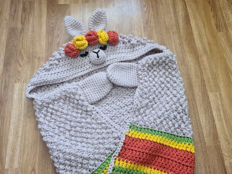 Crochet This Super Cute Hooded Llama Blanket ... Perfect For Kids Or Adults!
