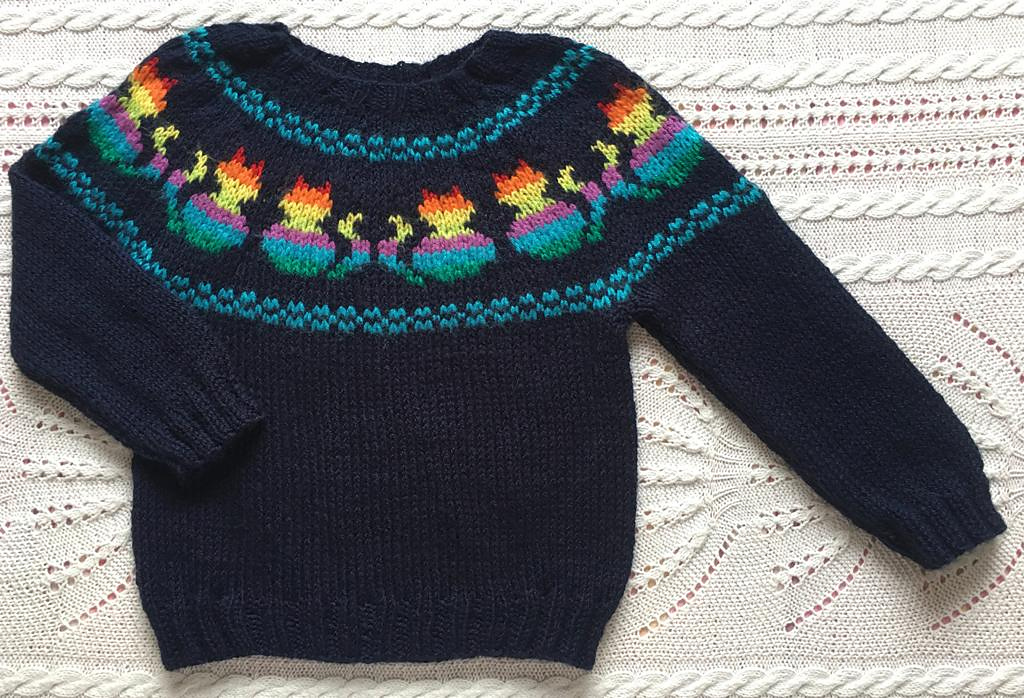 It's The Right Time To Knit A 'Hopeful Kittens' Sweater Designed by Francesca Disanto