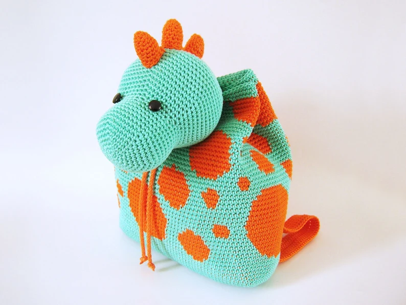 8 Cute Crochet Back Pack Totes For Kids - Giraffe, Dino, Piggy, Hippo, Croc, Seal, Jaguar & Flamingo! 