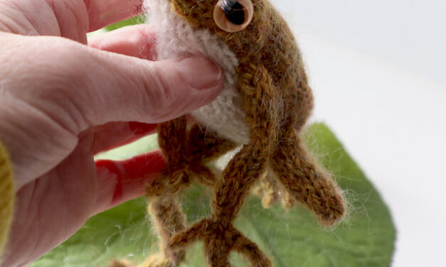 Knit a Tiny Palm-Sized Frog Designed By Claire Garland