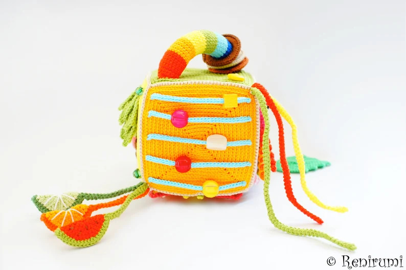 This Colorful Crochet Activity Cube Makes A Great Gift!