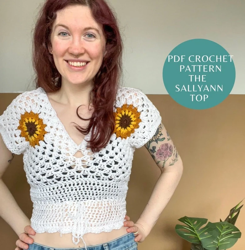 Crochet This Super Sweet Sunflower Tee For Summertime Fun ...