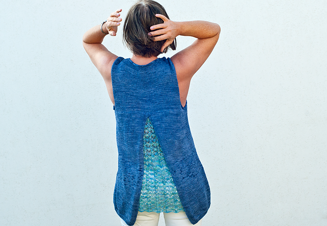 Knit This Simple A-Line Summer Top With A Surprise Lacy Back Slit