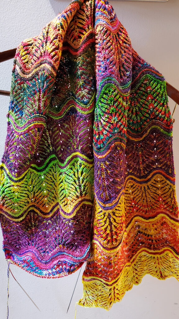 Knit a Snazzy 'Scraptacular Wrap' Designed By Kirsten Hall