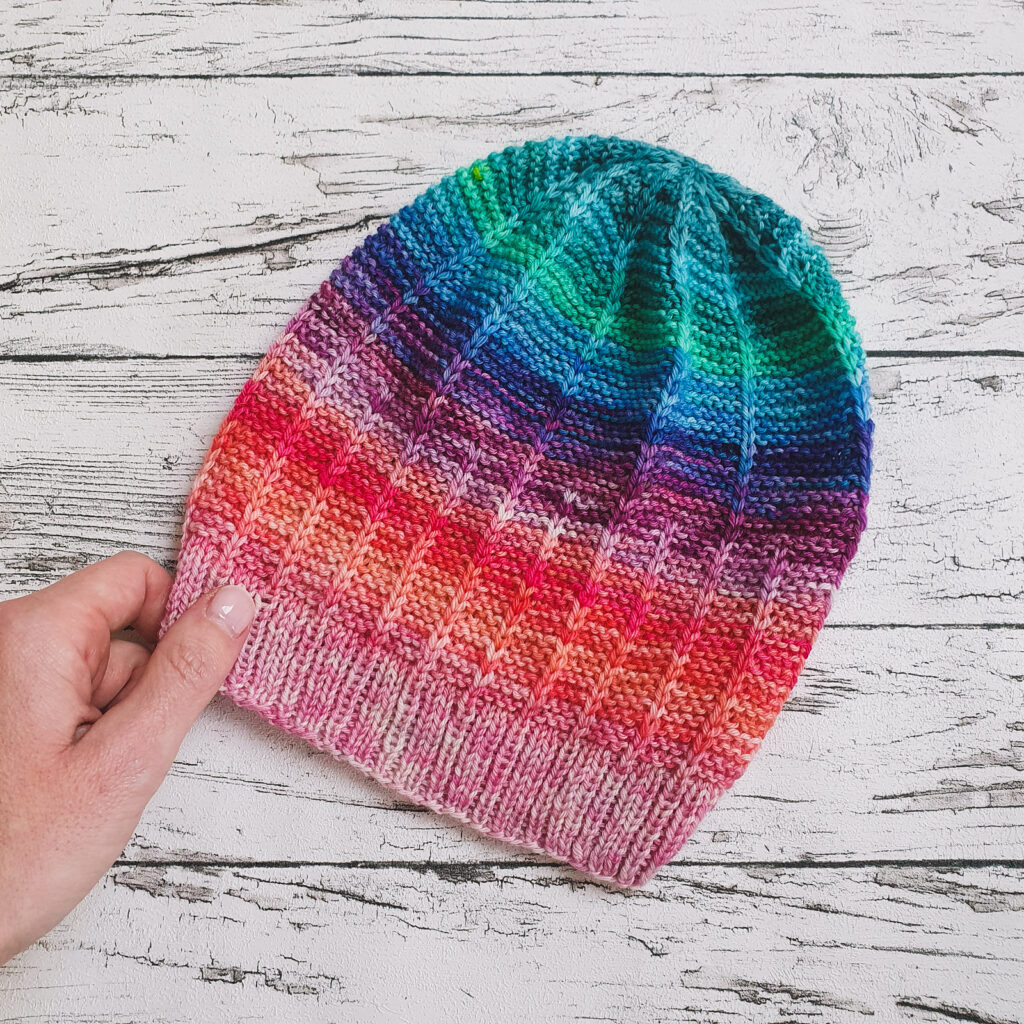 Knit A New Direction Hat, Great Pattern For Multi-Color Yarns!