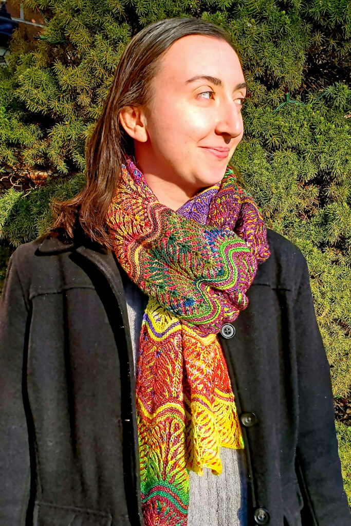 Knit a Snazzy 'Scraptacular Wrap' Designed By Kirsten Hall