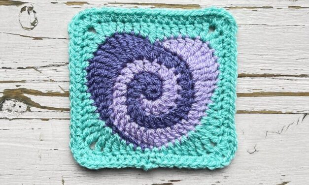 Crochet a Swirly Heart Coaster … So Fun!