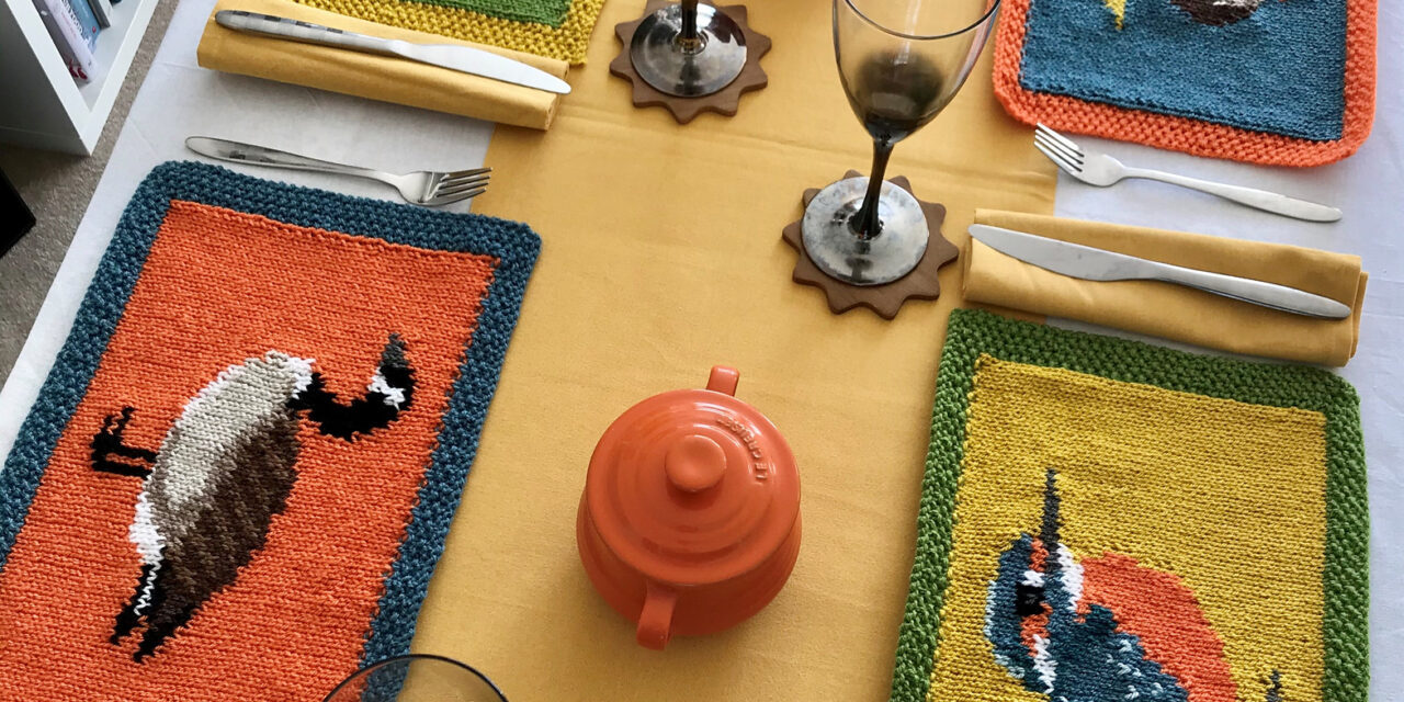 On the River Table Placemats – Bird Patterns From Ruby and the Foxes … Great For Blankets & Pillows Too!