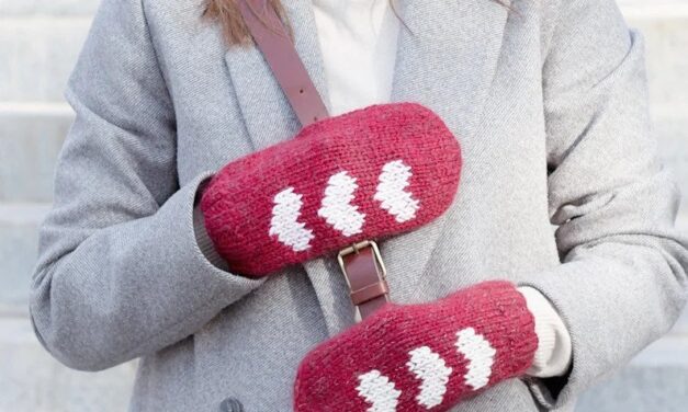 Knit a Pair of Three Hearts Mittens For Your Favorite Person