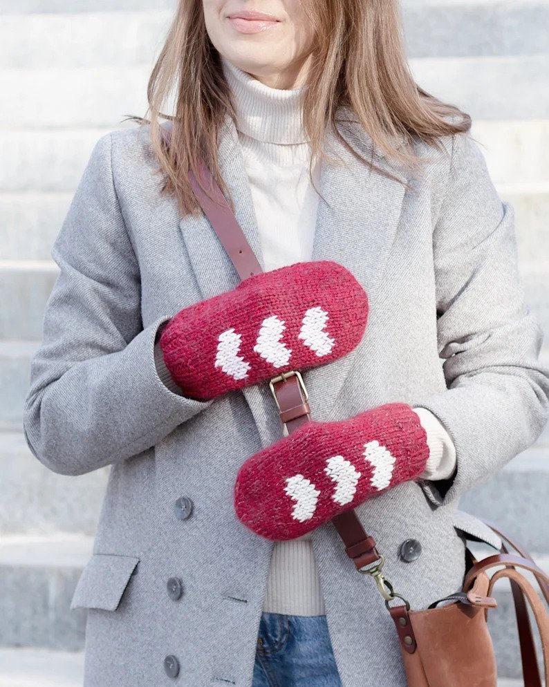 Knit a Pair of Three Hearts Mittens For Your Favorite Person