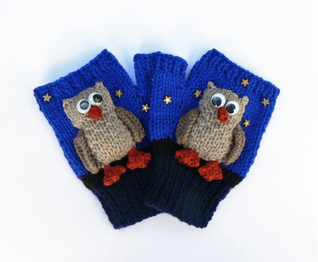 Knit a Pair of Cute 3D Owl Mittens ... Utterly Unique!