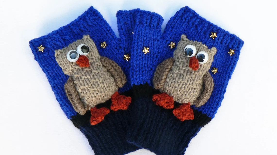 Knit a Pair of Cute 3D Owl Mittens … Utterly Unique!