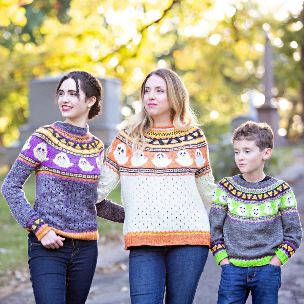 Candy Corn, Colorful Ghosts … Knit a Fun Fair Isle Sweater In Time