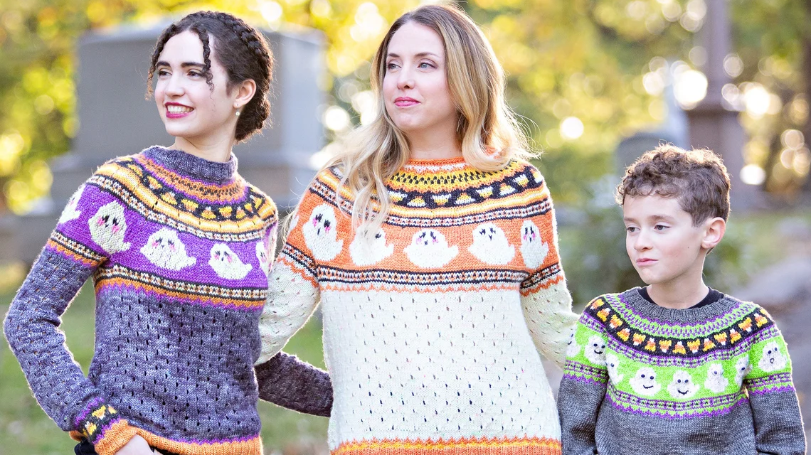 Candy Corn, Colorful Ghosts … Knit a Fun Fair Isle Sweater In Time