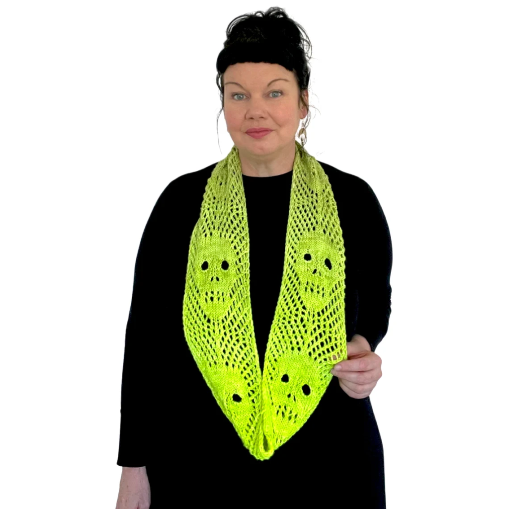 Finally, Stunning Skull Scarf and Shawl Patterns For Knitters, Designed By Ambah O'Brien