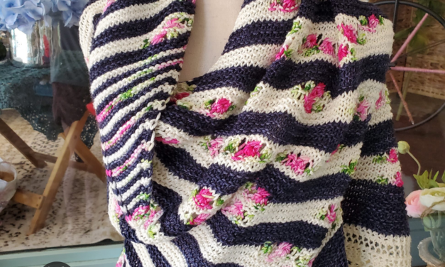 Knit a Floral Bouquet Striped Shawl … Truly A Stunning Piece
