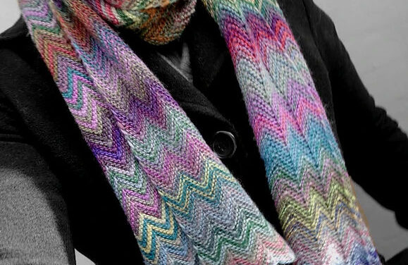 Knit a Colorful ZickZack Scarf Designed by Christy Kamm