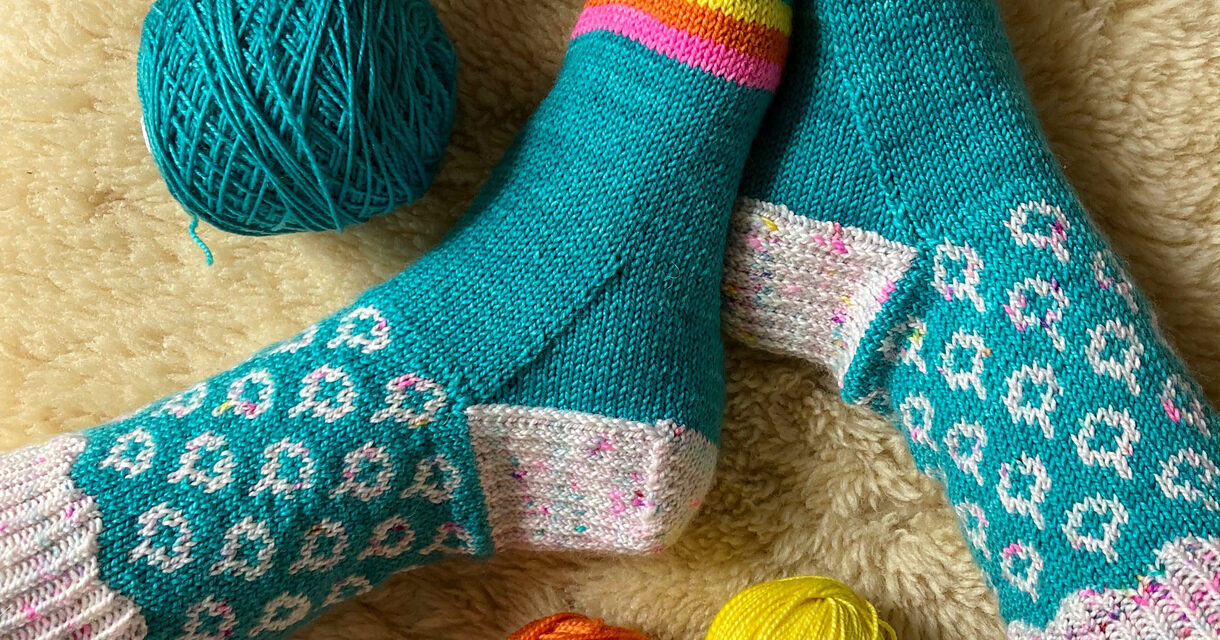 How Fun Are These Rainburst Socks Designed By Allison Lutes?!