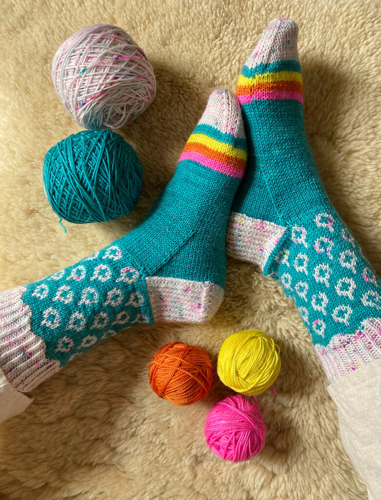 How Fun Are These Rainburst Socks Designed By Allison Lutes?!