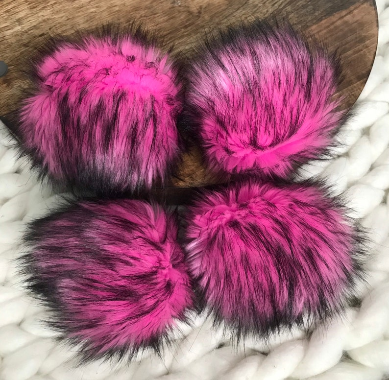 Hot Pink / Magenta Faux Fur Pompom