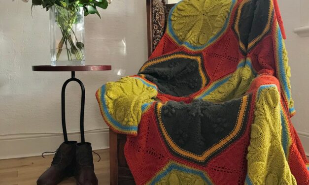 Knit an Autumn Leaves and Flowers Blanket Designed by Raimonda Bagdoniene of Loose Loop Patterns