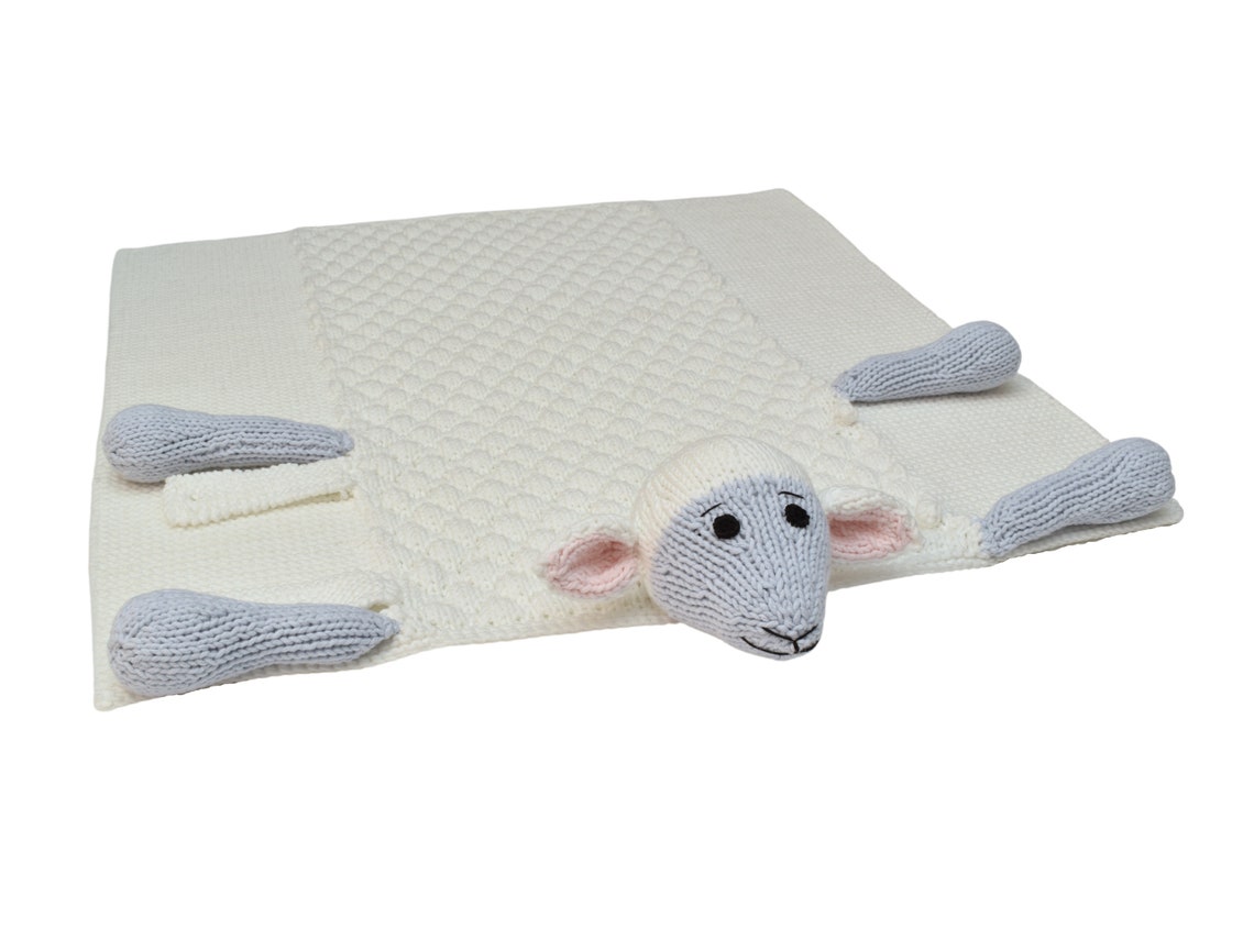 Make a Sweet Sheep Baby Blanket, It's a Great Gift and So Cute! Knit & Crochet Patterns Available!