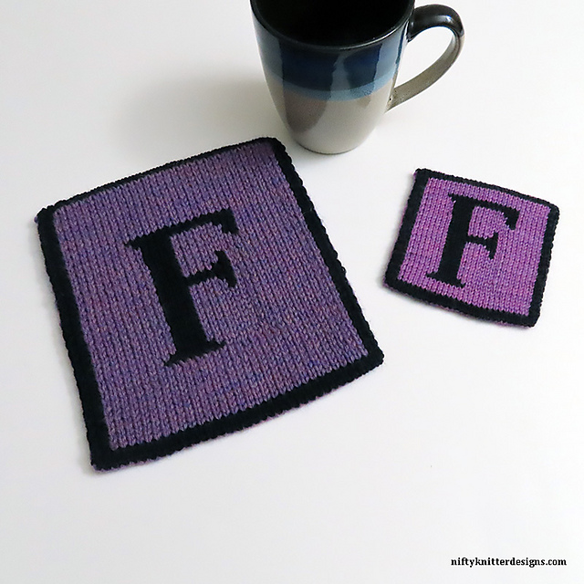This Set of Reversible, Double-Knit Alphabet Patterns Makes Snazzy Coasters or Potholders