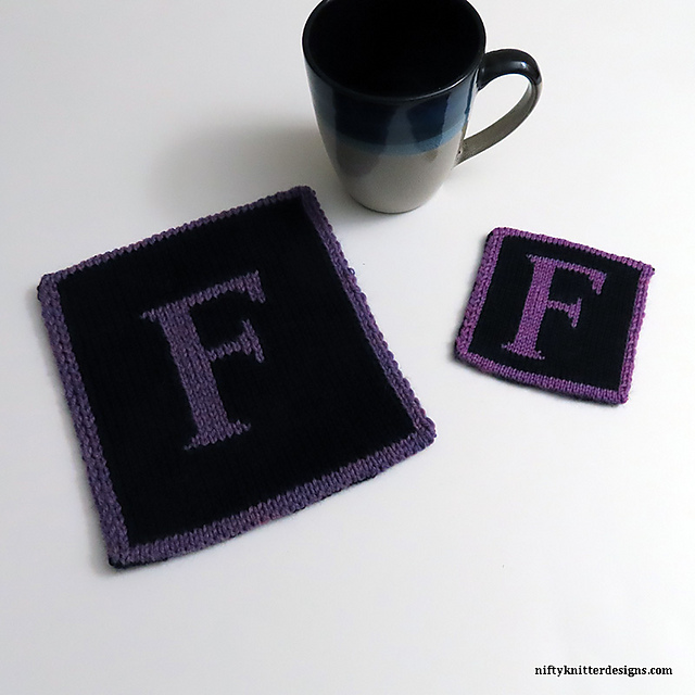 This Set of Reversible, Double-Knit Alphabet Patterns Makes Snazzy Coasters or Potholders