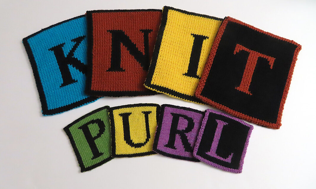 This Set of Reversible, Double-Knit Alphabet Patterns Makes Snazzy Coasters or Potholders