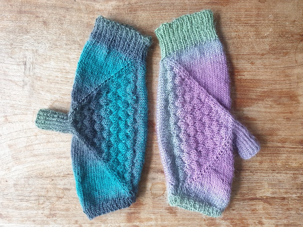 Knit a Pair Today ... These 'Odd Couple Mitts' Designed By Marie-Jose Helle Are 100% Unique!