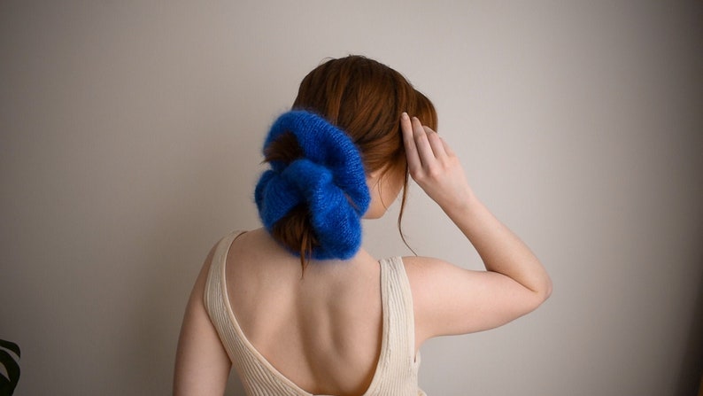 Knit A Giant, Oversized Hair Scrunchie With Mohair ... Can Be Fun OR Elegant!