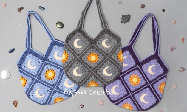 Crochet a Sun and Moon Tote Bag Designed by Alyssia Creates