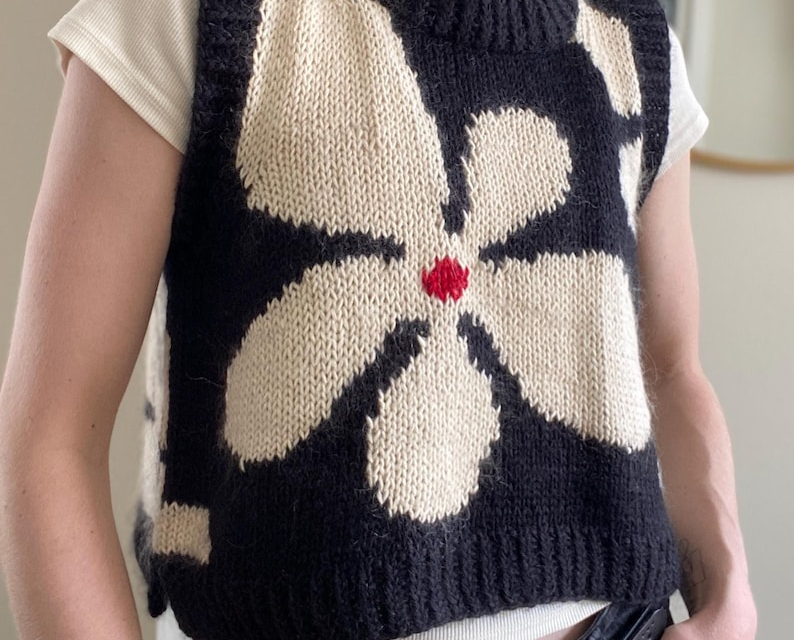 The Time Is Right To Knit a ‘Make Myself Flowers Vest’ From Vexnot Studio