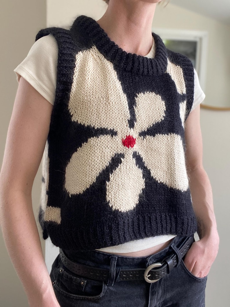The Time Is Right To Knit a 'Make Myself Flowers Vest' From Vexnot Studio