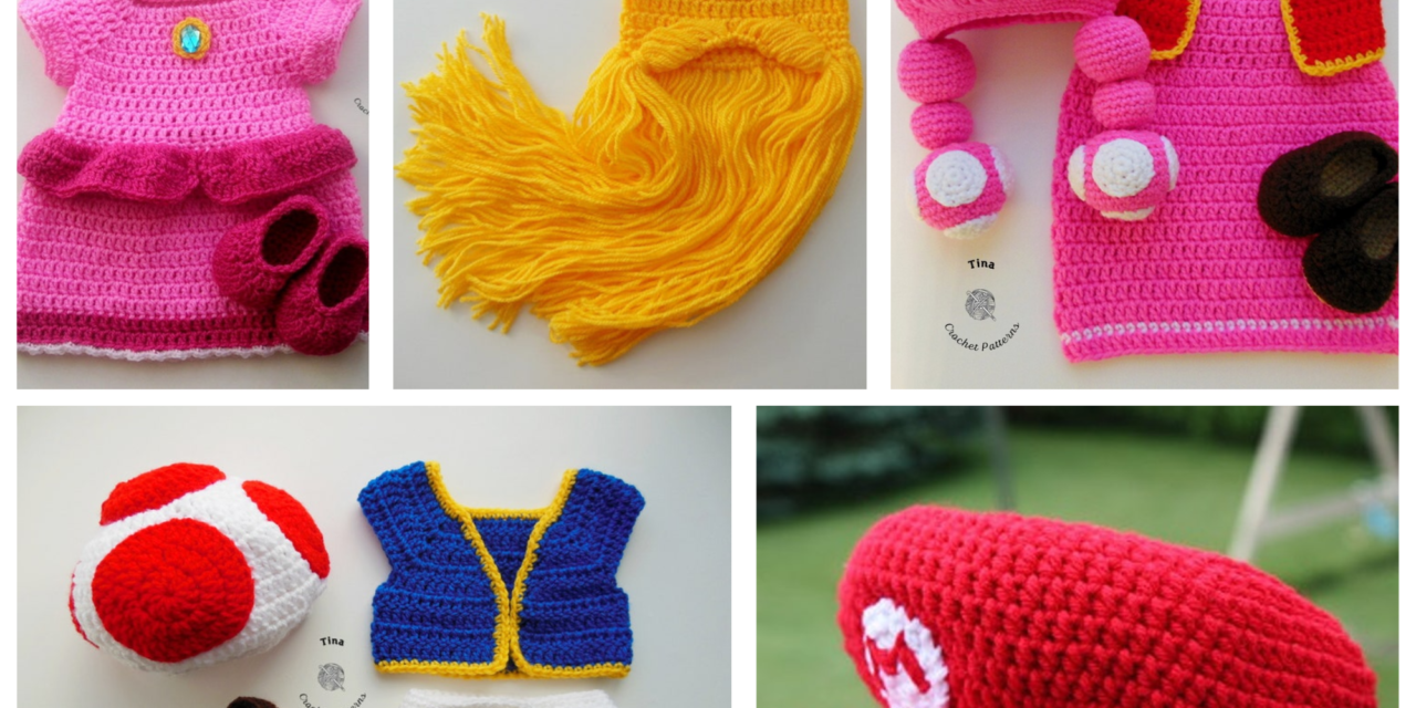 Fun Mario Cosplay For Crocheters … 3 Baby Costume Sets + 2 Hats With Sizes From Newborn to Adult!