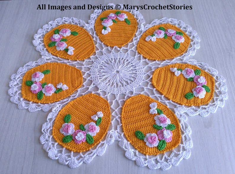 It's The Right Time To Crochet An Easter Egg Doily Centerpiece - 4 Designs!