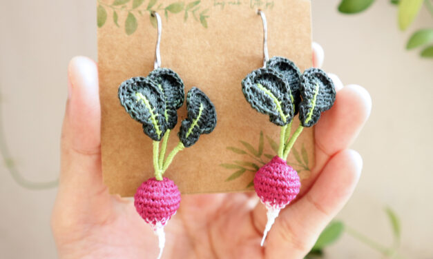 Unique Gift Alert … Lala Nguyen’s Crochet Radish Earrings Can Be Made In 4 Hours Or Less!