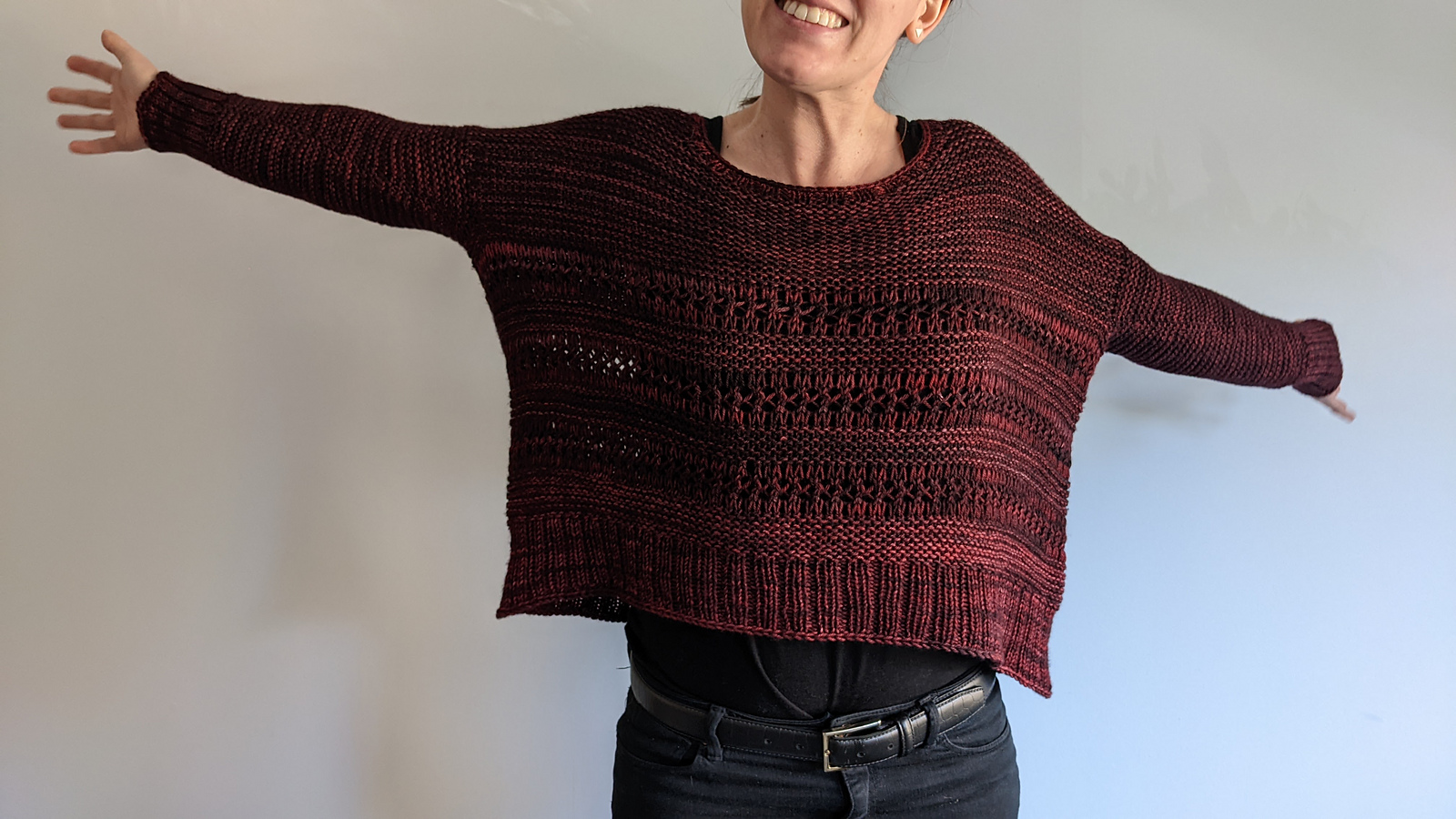 Knit A Burrell Sweater ... This Oversized Cropped Garment ... It's So Flattering!