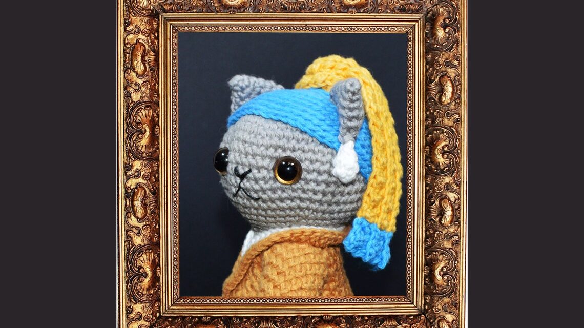 Crochet a Girl With a Purrrl Earring Amigurumi … Part of the Kitties of the Mew-seum Series!