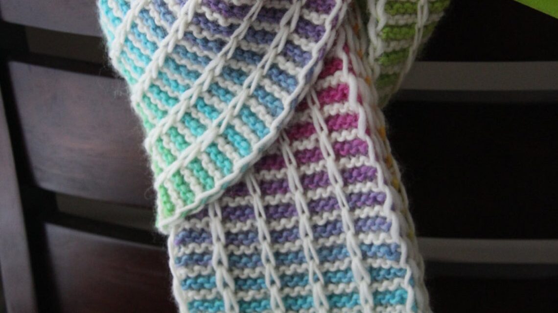 Knit a Rainbow Slip Stitch Scarf … Simple and Elegant!