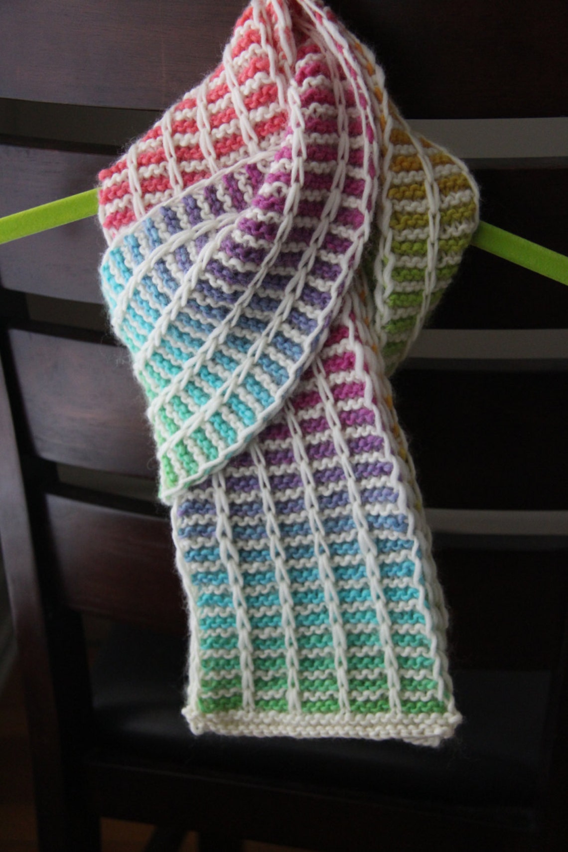 Knit a Rainbow Slip Stitch Scarf ... Simple and Elegant!