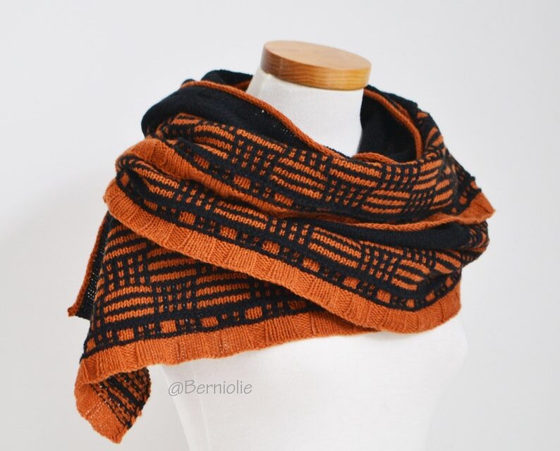 Knit a Checkered ‘Blocchi’ Wrap Designed By Bernadette Ambergen