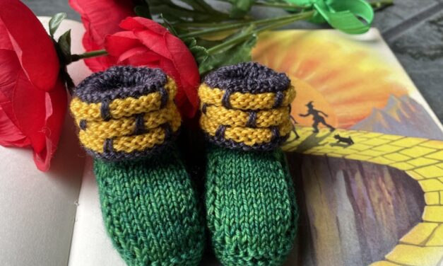 Knit a Fun Pair of ‘Yellow Brick Road’ Baby Booties!