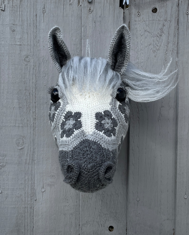 Four Faux Trophy Heads ... No Animals Harmed, This Is Crochet Fauxidermy!