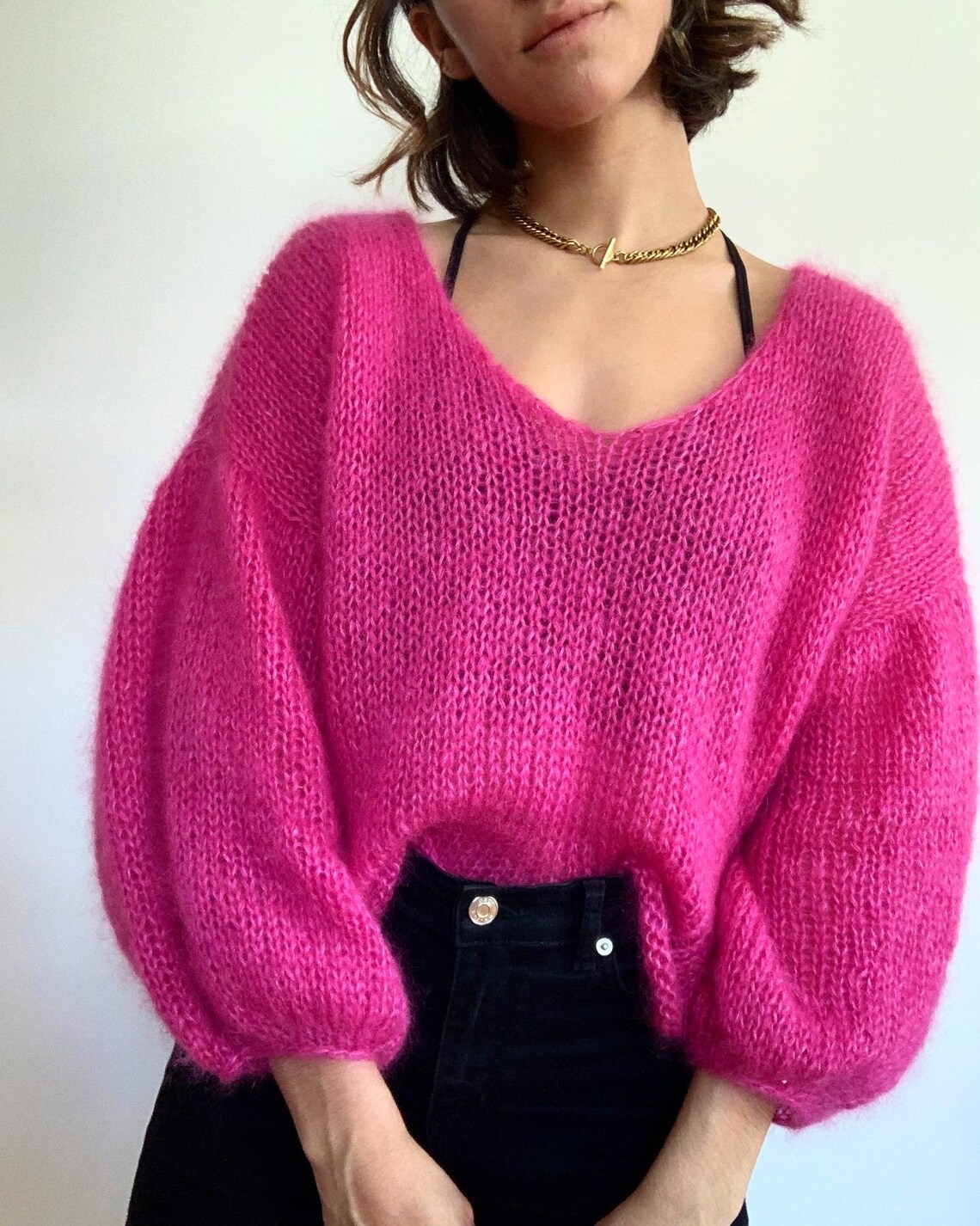 Knit a Casual Jumper Sweater Made With Mohair