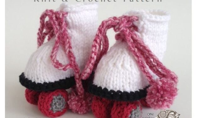 Patterns For Knit & Crochet Roller Skate Baby Booties!