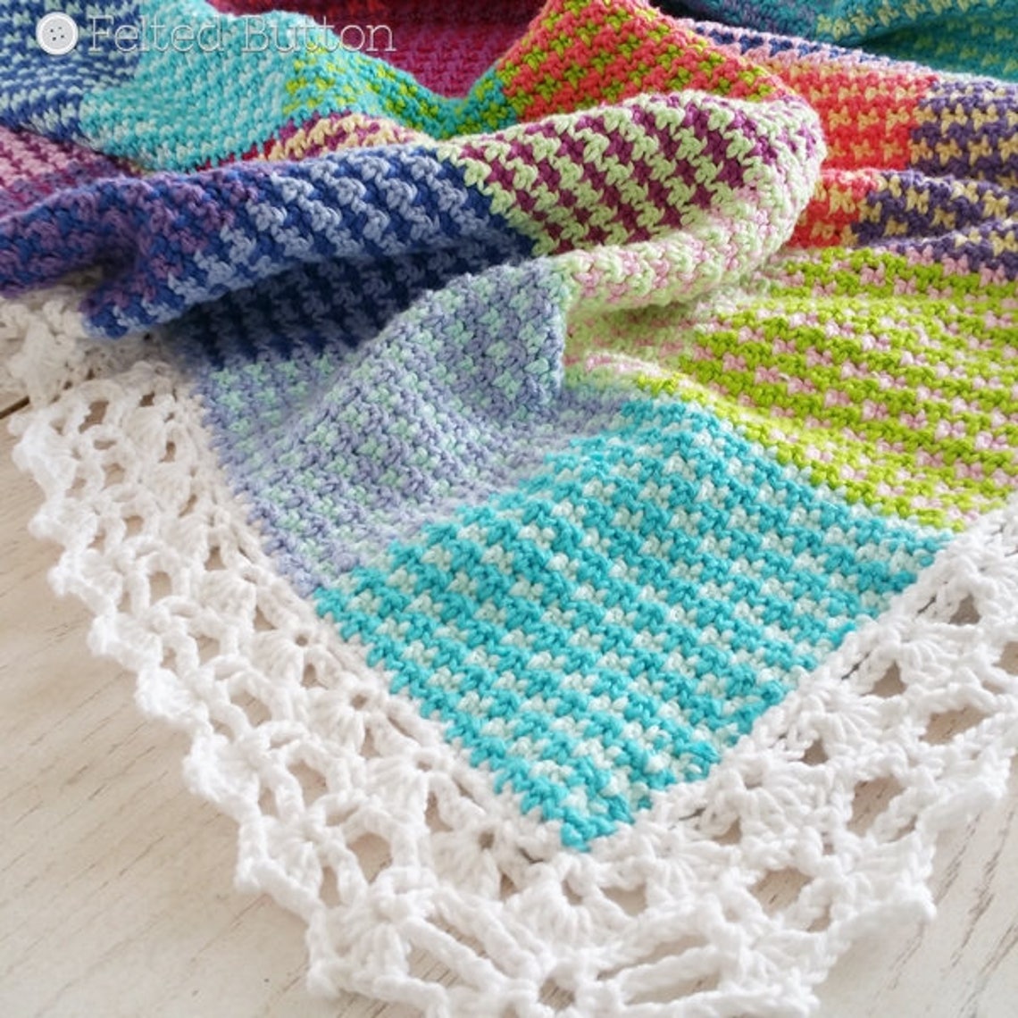 Crochet a Colorful Washburn Afghan, A Unique Designed By Felted Button