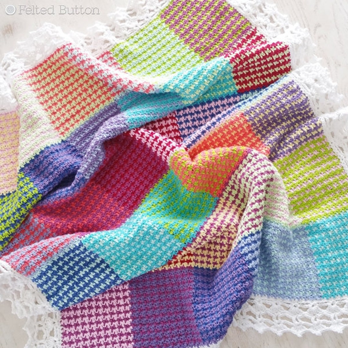 Crochet a Colorful Washburn Afghan, A Unique Designed By Felted Button